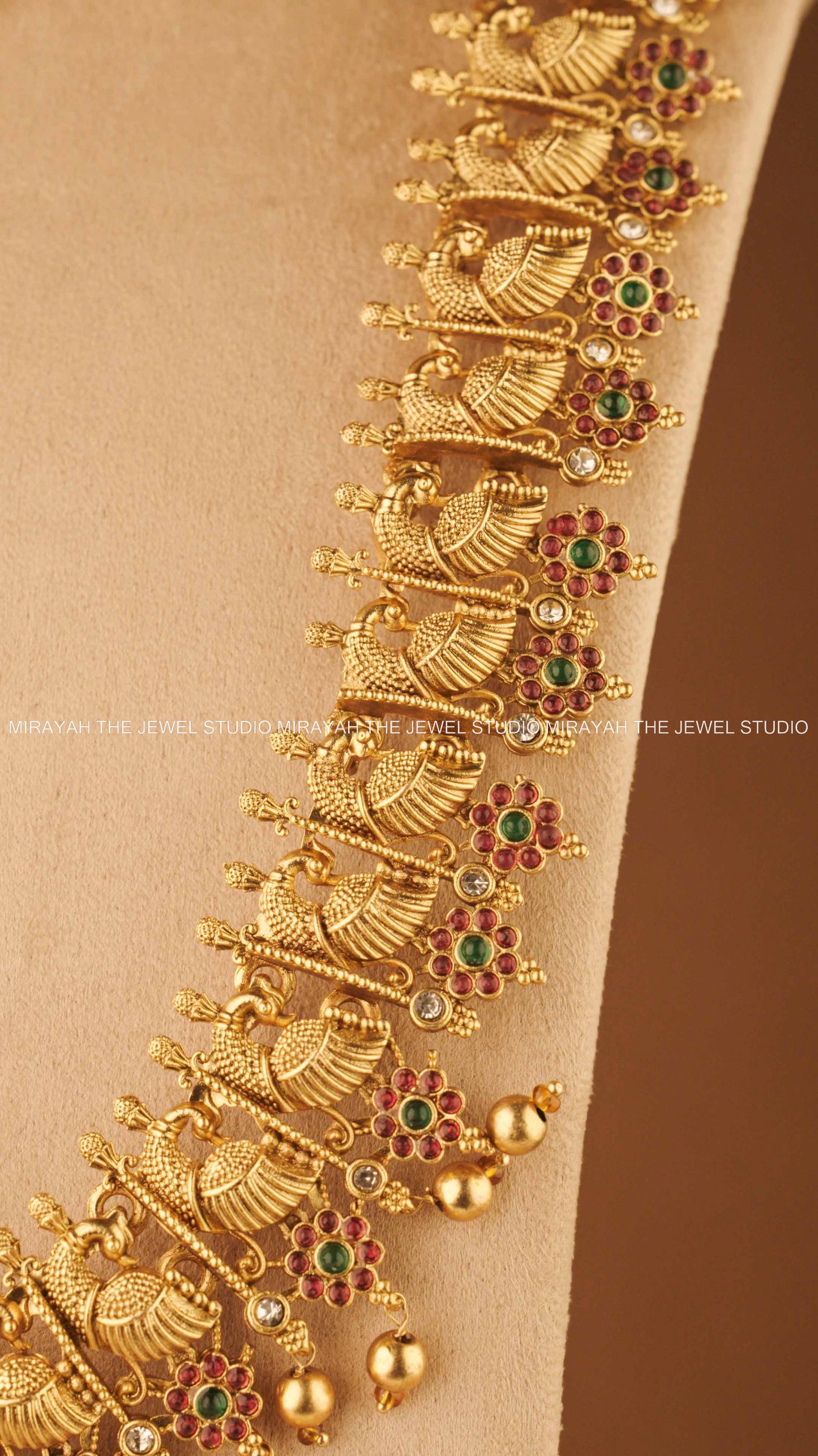 PEACOCK PADMINI BRIDAL COMBO WITH HIP CHAIN