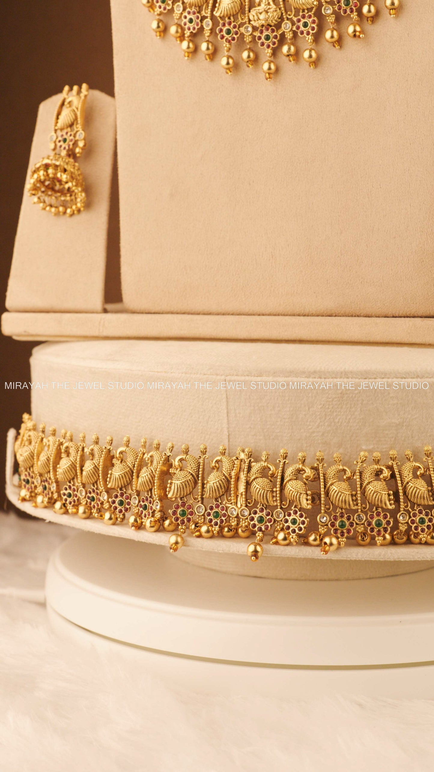 PEACOCK PADMINI BRIDAL COMBO WITH HIP CHAIN