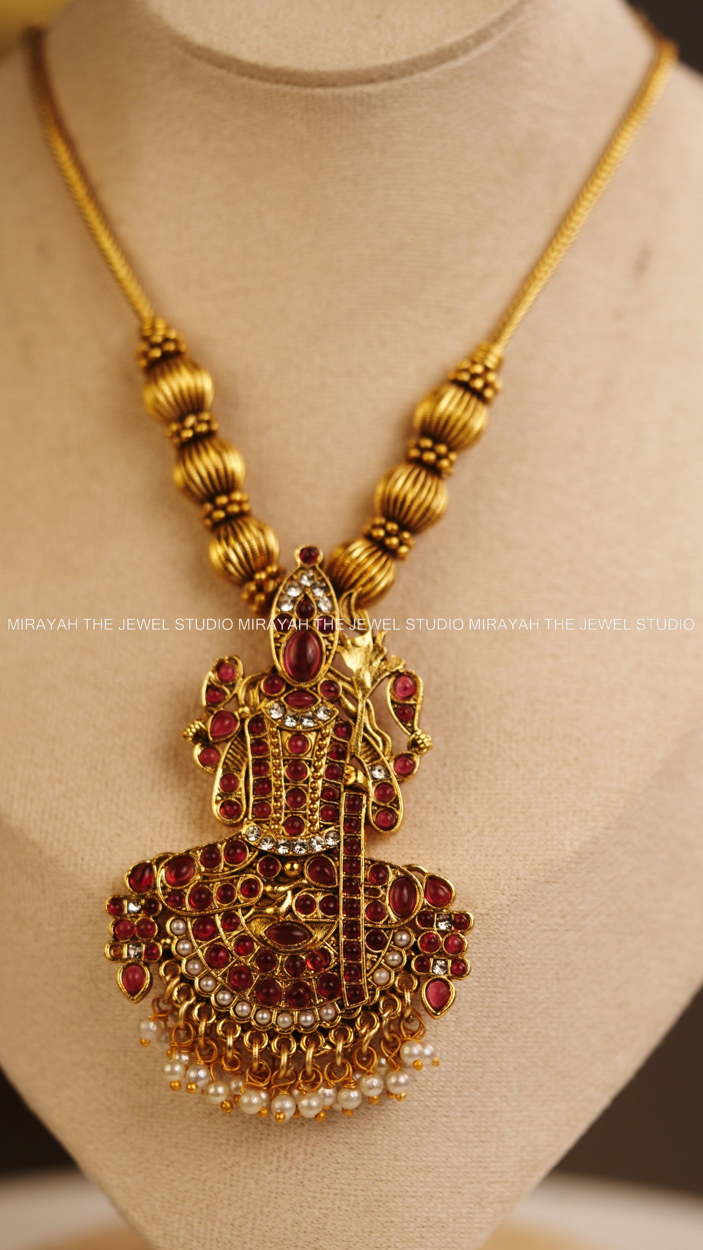 KAMAKSHI PENDANT NECKLACE - RED