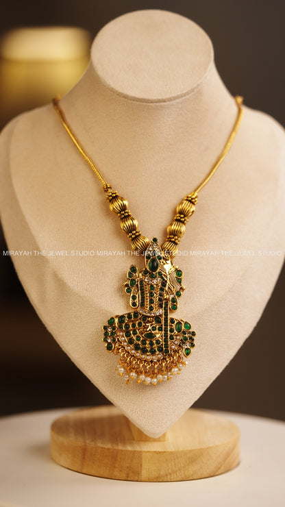 KAMAKSHI PENDANT NECKLACE - GREEN
