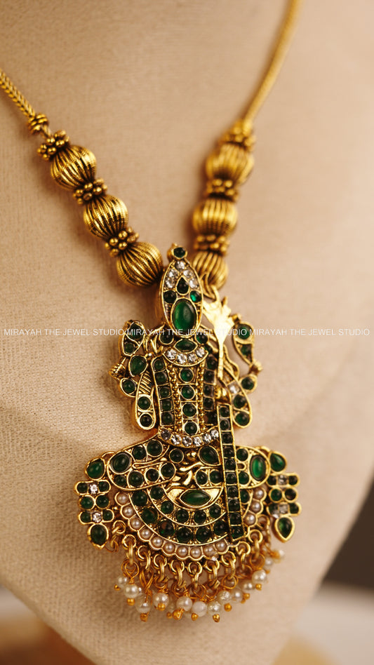 KAMAKSHI PENDANT NECKLACE - GREEN