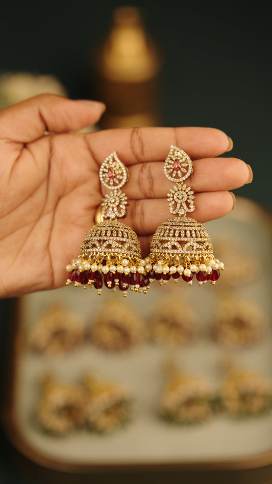 PREMIUM VELOURA JHUMKA - MAROON