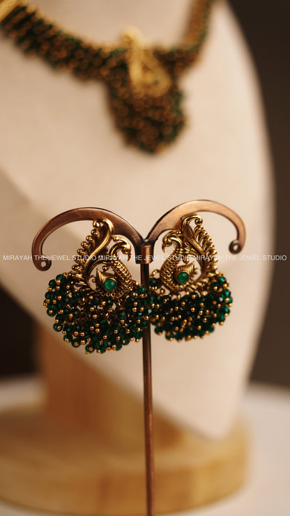 PEARL PEACOCK NECKLACE - GREEN